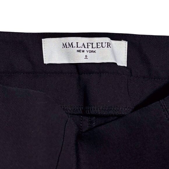 MM Lafleur Foster Cigarette Pants Black Side Zip Power Stretch Size 8 Office - Picture 10 of 11
